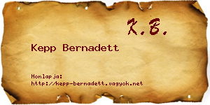 Kepp Bernadett névjegykártya